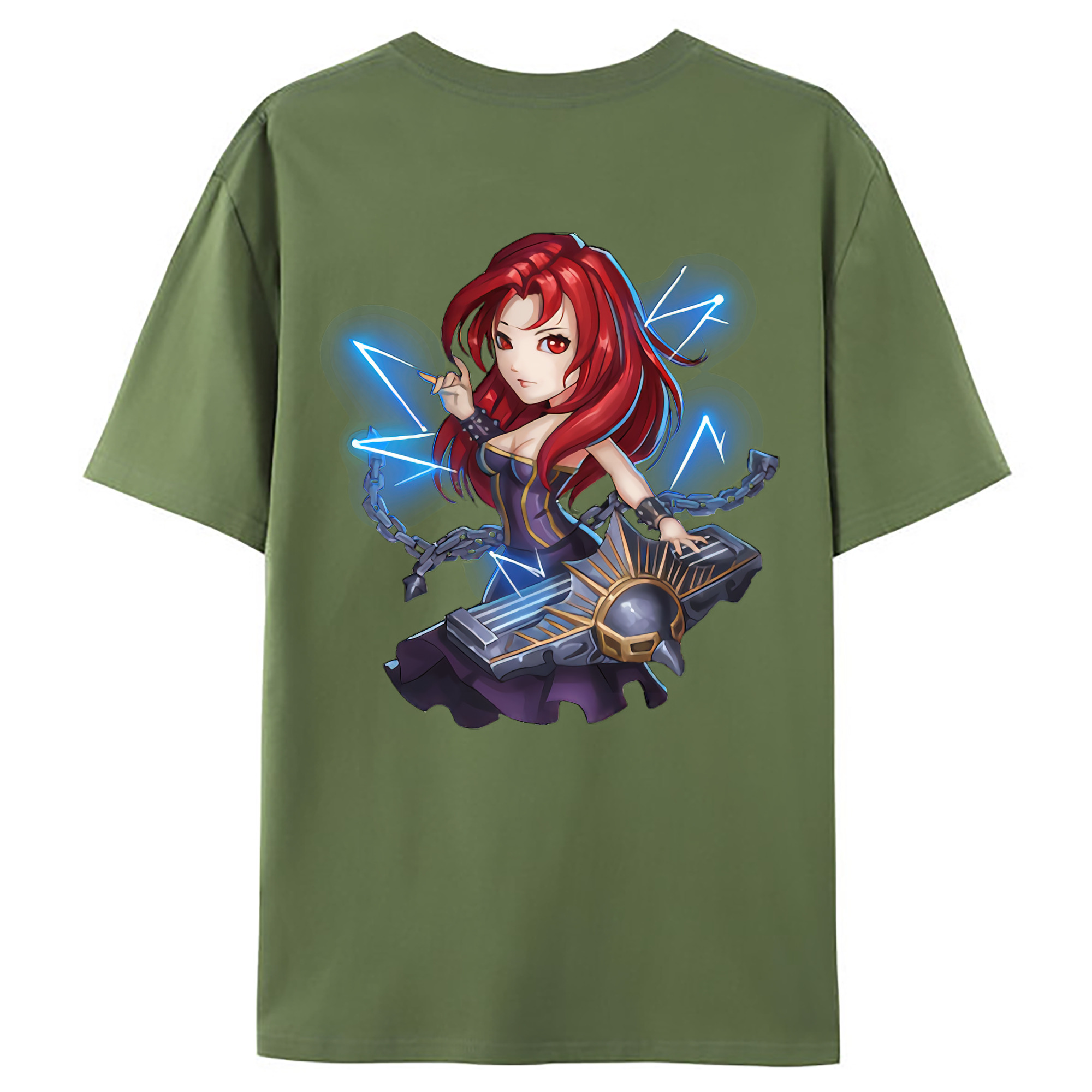 （画像用） リーグ・オブ・レジェンド League of Legends LOL 綿100％ メンズ半袖Tシャツ（バックプリント） 通気性